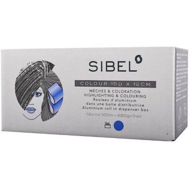 SIBEL aluminum foil in a roll 15 microns, 12cmx100m, BLUE SIBEL aluminum foil in a roll 15 microns, 12cmx100m, BLUE