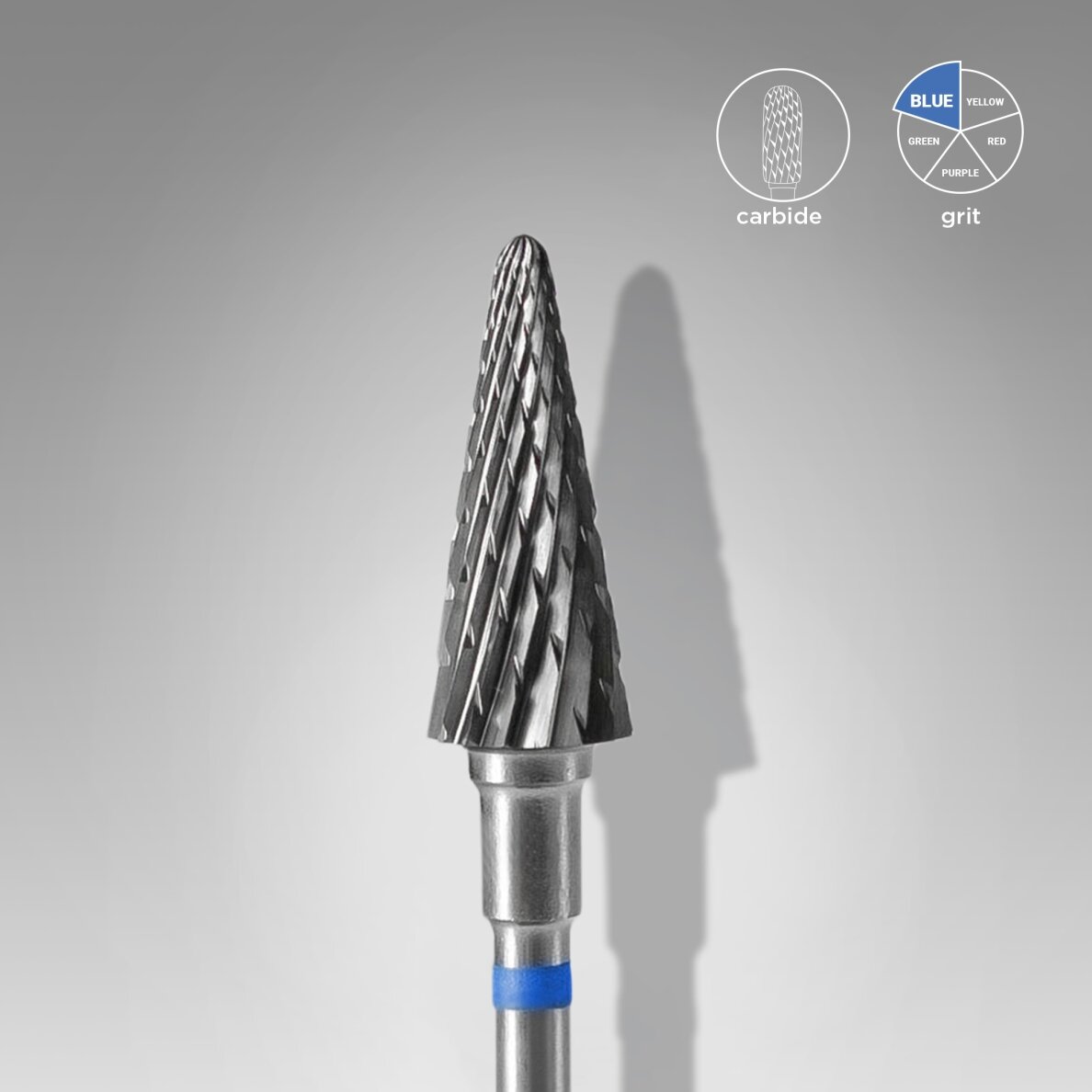 Staleks karbidinis frezos antgalis eglutė, mėlyna 6mm, darbinė dalis 14mm