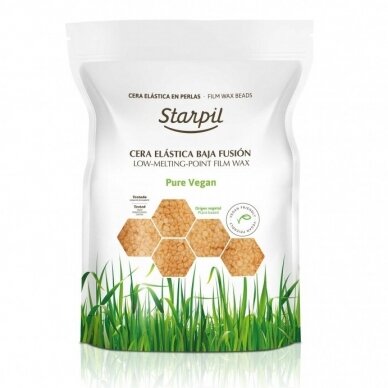 Starpil Elastingas veganiškas vaškas granulėse Pure Vegan Elastic Wax, 1000gr