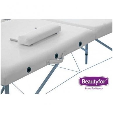 Sulankstomas masažo stalas su aliuminio rėmu, baltos sp. 2