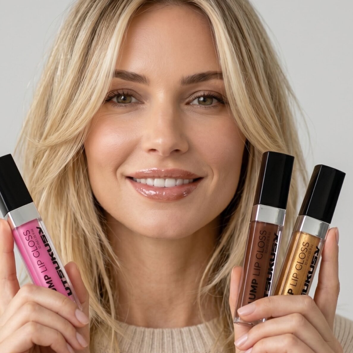 Utsukusy PLUMP LIP GLOSS, transparent-gold, 10ml 4