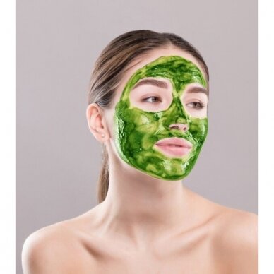 Utsukusy įmasažuojama, sterili veido kaukė COLOUR GREEN MASK Pro Collagen, 5ml 1