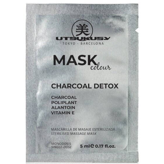 Utsukusy įmasažuojama, sterili veido kaukė COLOUR BLACK CHARCOAL DETOX, 5ml Utsukusy įmasažuojama, sterili veido kaukė COLOUR BLACK CHARCOAL DETOX, 5ml