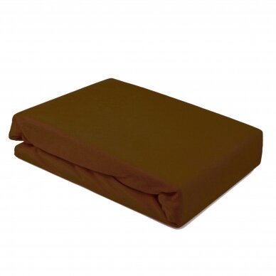 Veliurinė kosmetologinio gulto paklodė su guma 100 x 215 cm, ruda sp.