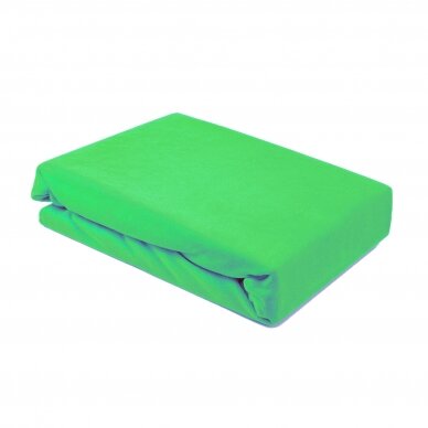Veliurinė kosmetologinio gulto paklodė su guma 100 x 215 cm, žalios sp.