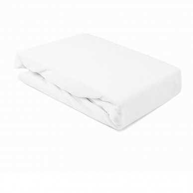 Veliurinė kosmetologinio gulto paklodė su guma 100 x 215 cm, balta