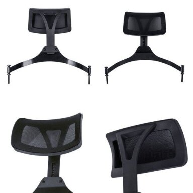 Makeup chair KC-CH03 with additional headrest, black