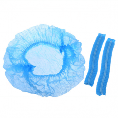 Vienkartinės gofruotos kepuraitės, mėlynos sp. 100vnt