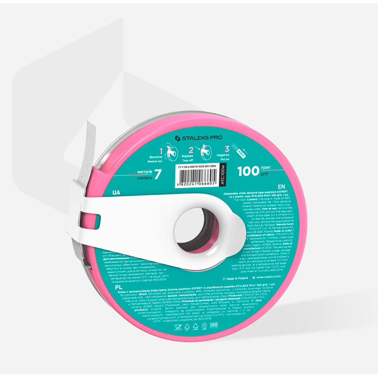 Disposable white abrasive belt papmAm EXPERT 240 grit, in a plastic case 1 Disposable white abrasive belt papmAm EXPERT 240 grit, in a plastic case 1