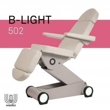 Weelko (Ispanija) B-Light 502 elektrinis kosmetologijos krėslas-lova, baltos sp.