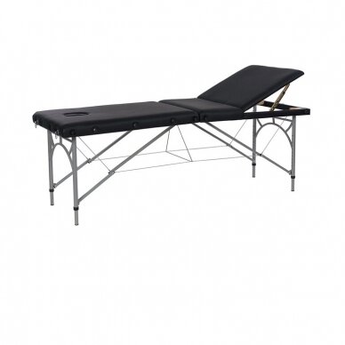 Weelko Vastis sulankstomas 3 dalių masažo stalas, aliuminio rėmas, juodos sp. 1