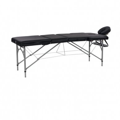 Weelko Vastis sulankstomas 3 dalių masažo stalas, aliuminio rėmas, juodos sp.
