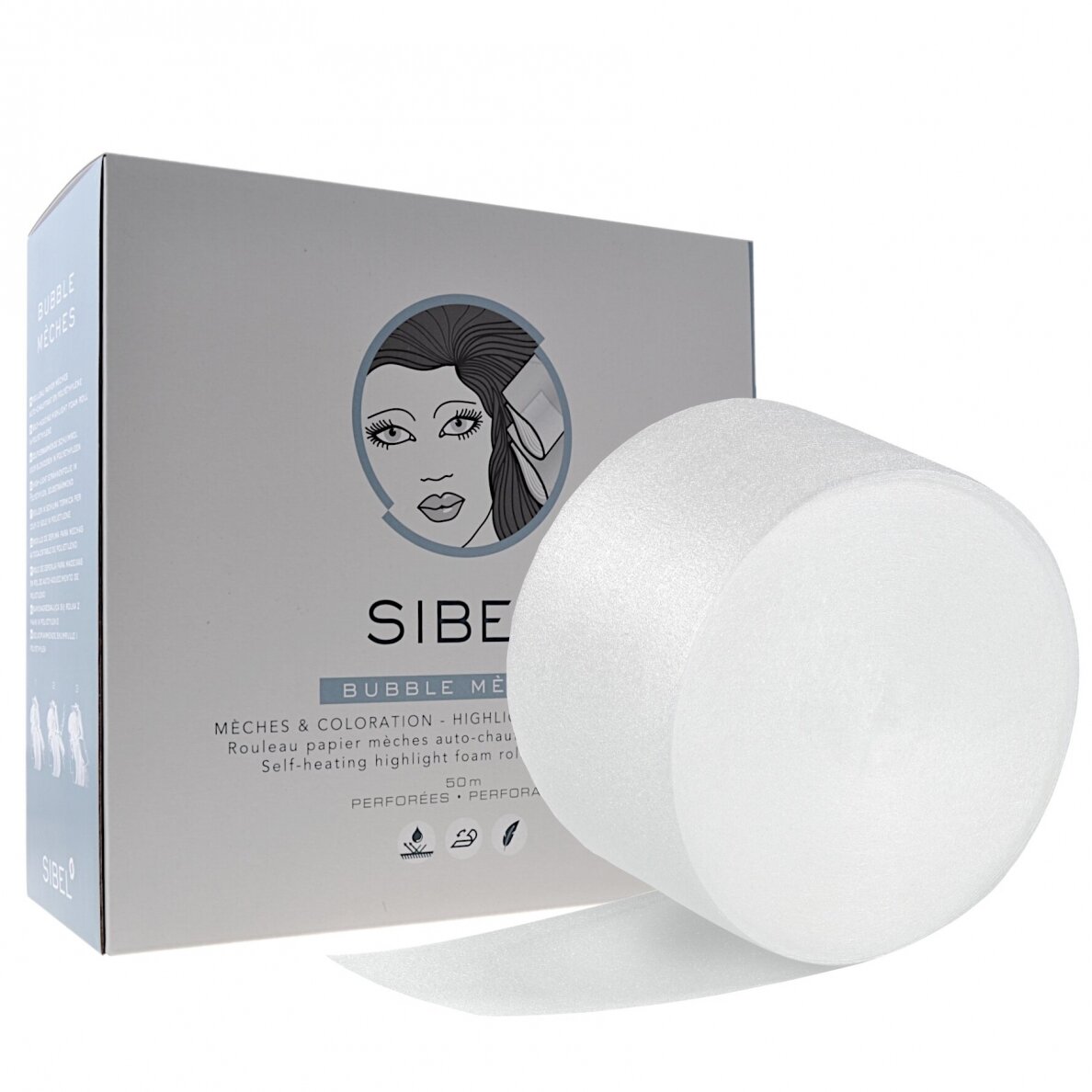 SIBEL extra soft film for hair coloring, perforated, in a roll, 11cm x 50 meters SIBEL extra soft film for hair coloring, perforated, in a roll, 11cm x 50 meters